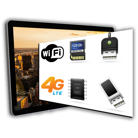 Рекламный монитор SIDI - Обновление картой и по Wifi, 4G